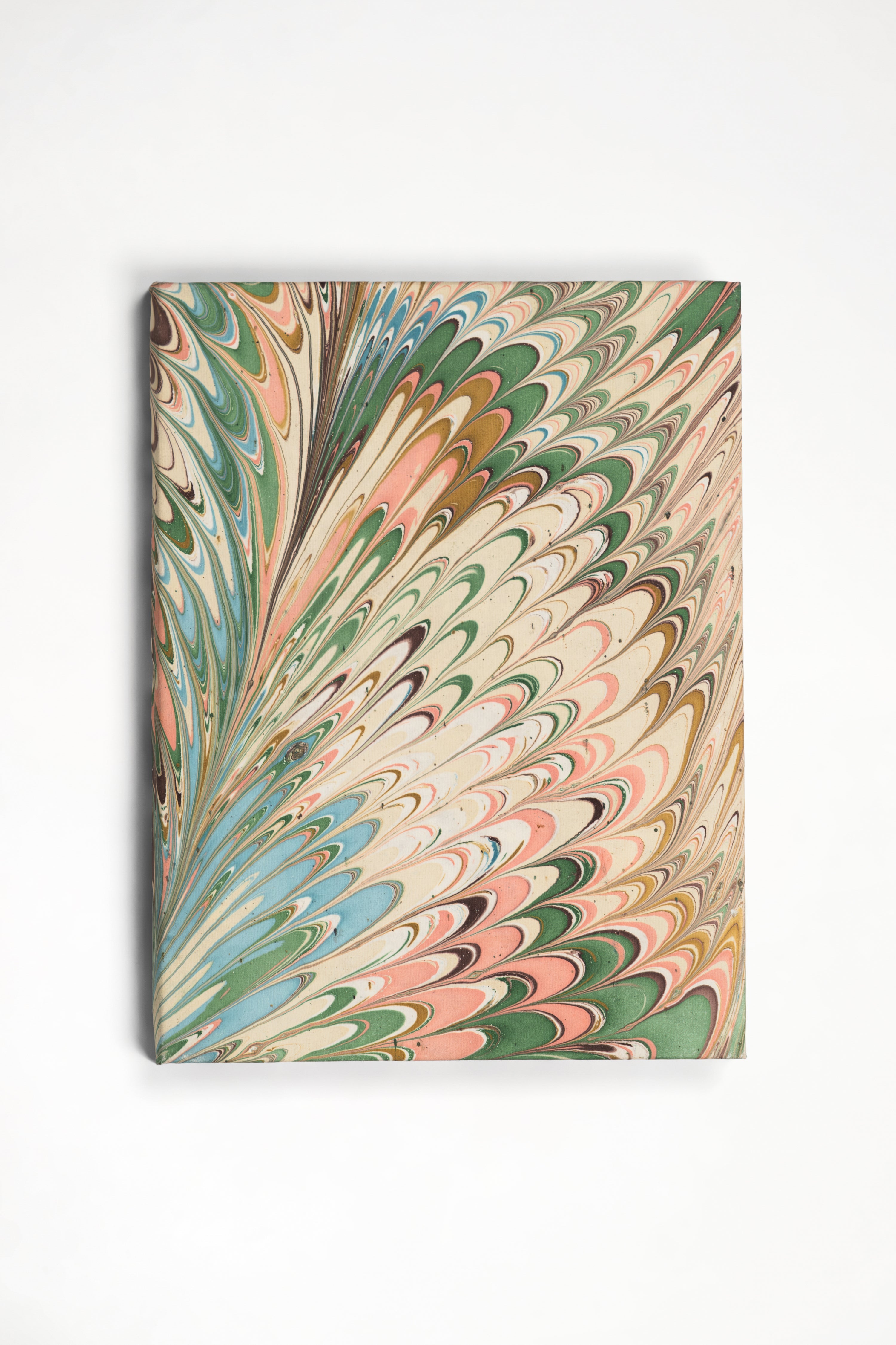 Hand-Marbled Picture Frame Folding Book, 4x6 in Flatiron Feathers