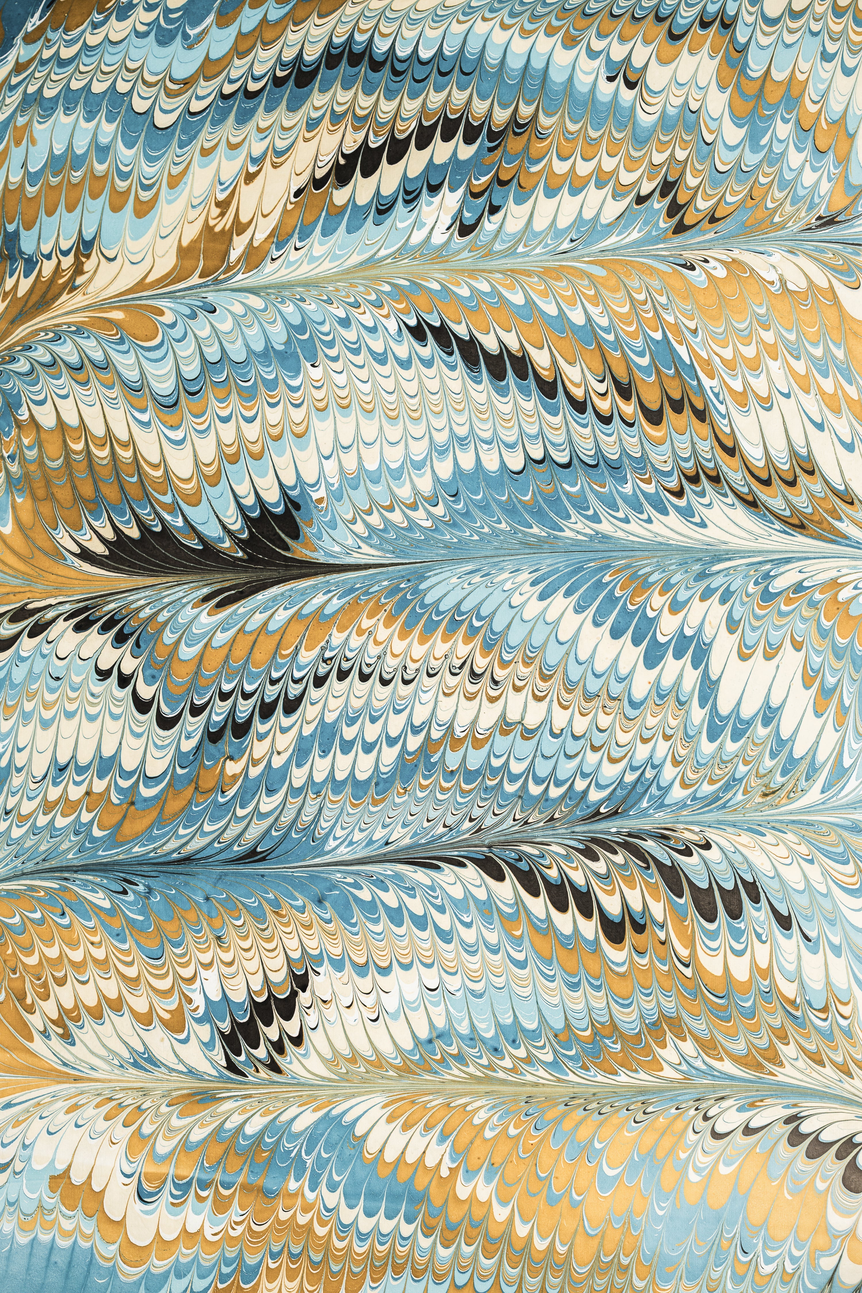 Hand Marbled Nila Feathers Gift Wrapping Paper Sheets - Pack of 5
