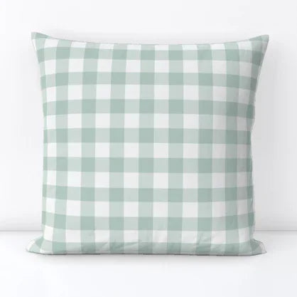 Iva Check Pillow in Seafoam - The Mayfair Hall