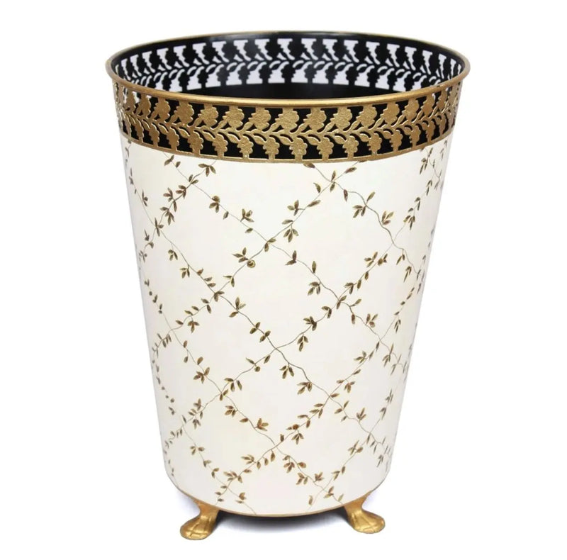 Ivory Trellis Wastepaper Basket - The Mayfair Hall