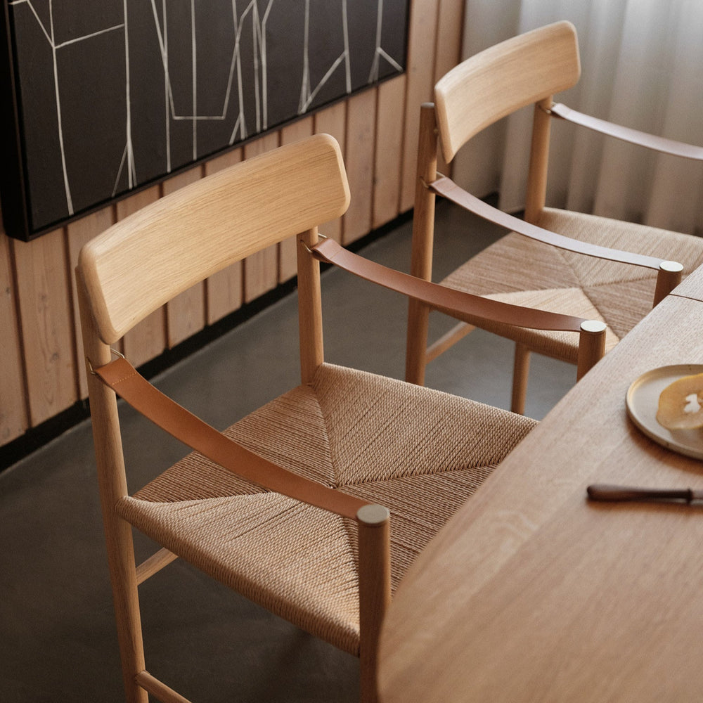 FDB Møbler J186 Hesbjerg Chair, Nature Oiled Oak/Nature Paper Cord