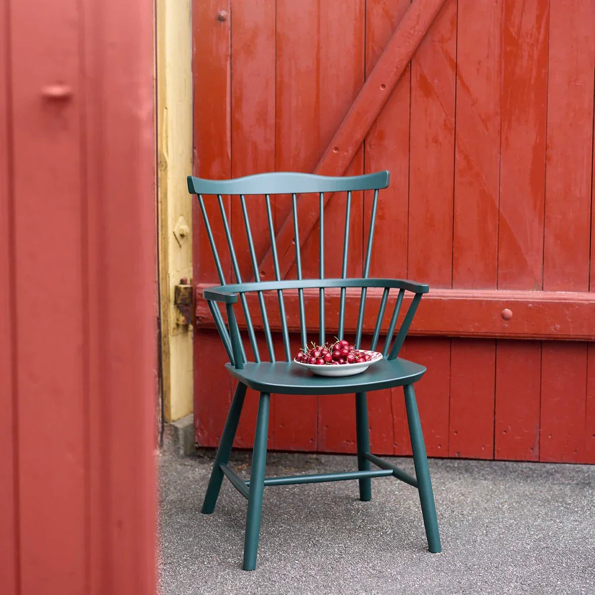 FDB Møbler J52B Chair, Black Green Painted Beech
