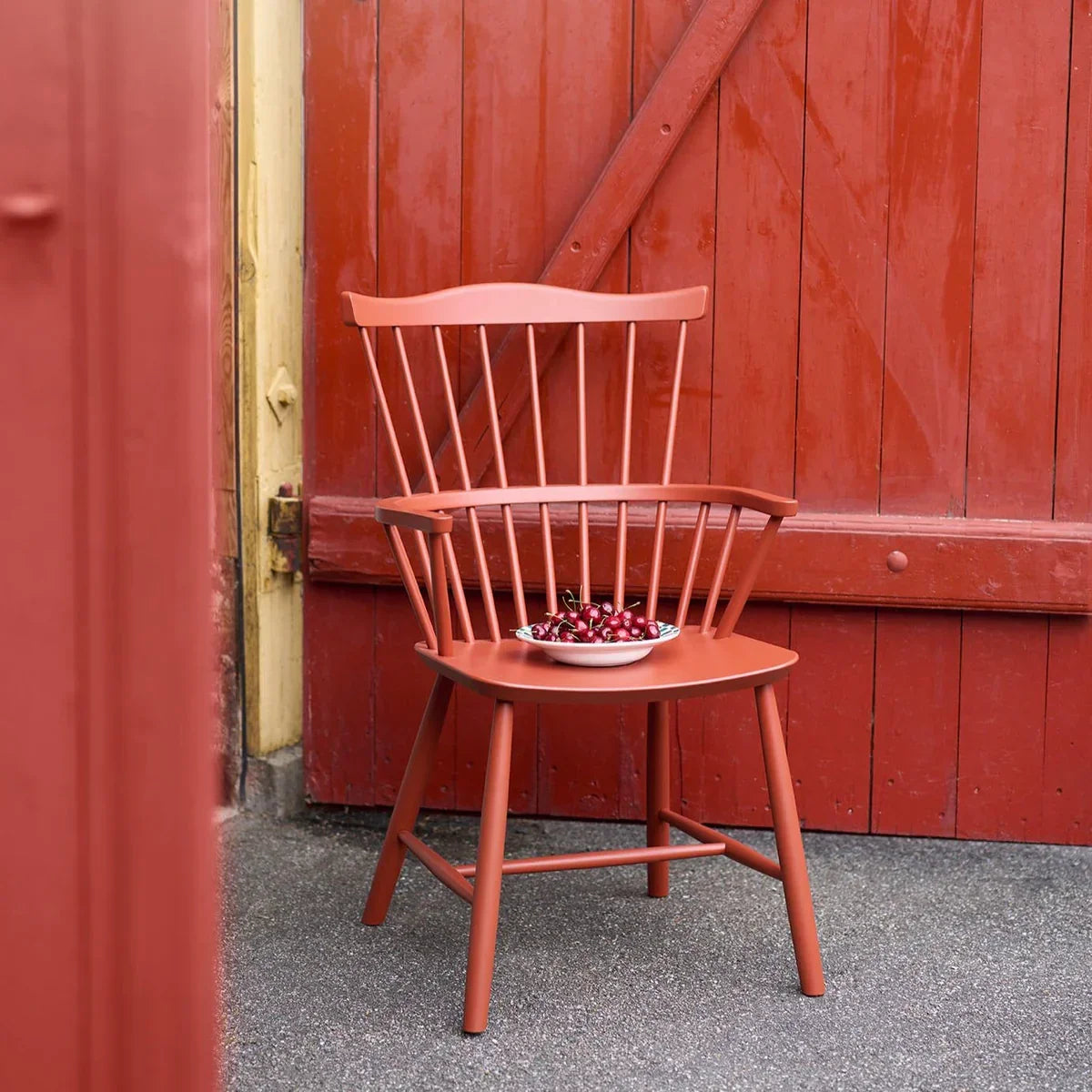 FDB Møbler J52B Chair, Brick Red Painted Beech