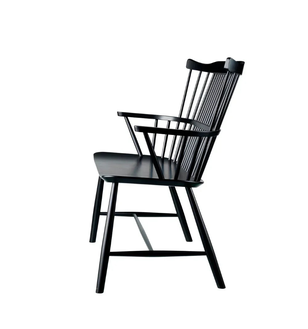 FDB Møbler J52D Bench, Jet Black Painted Beech