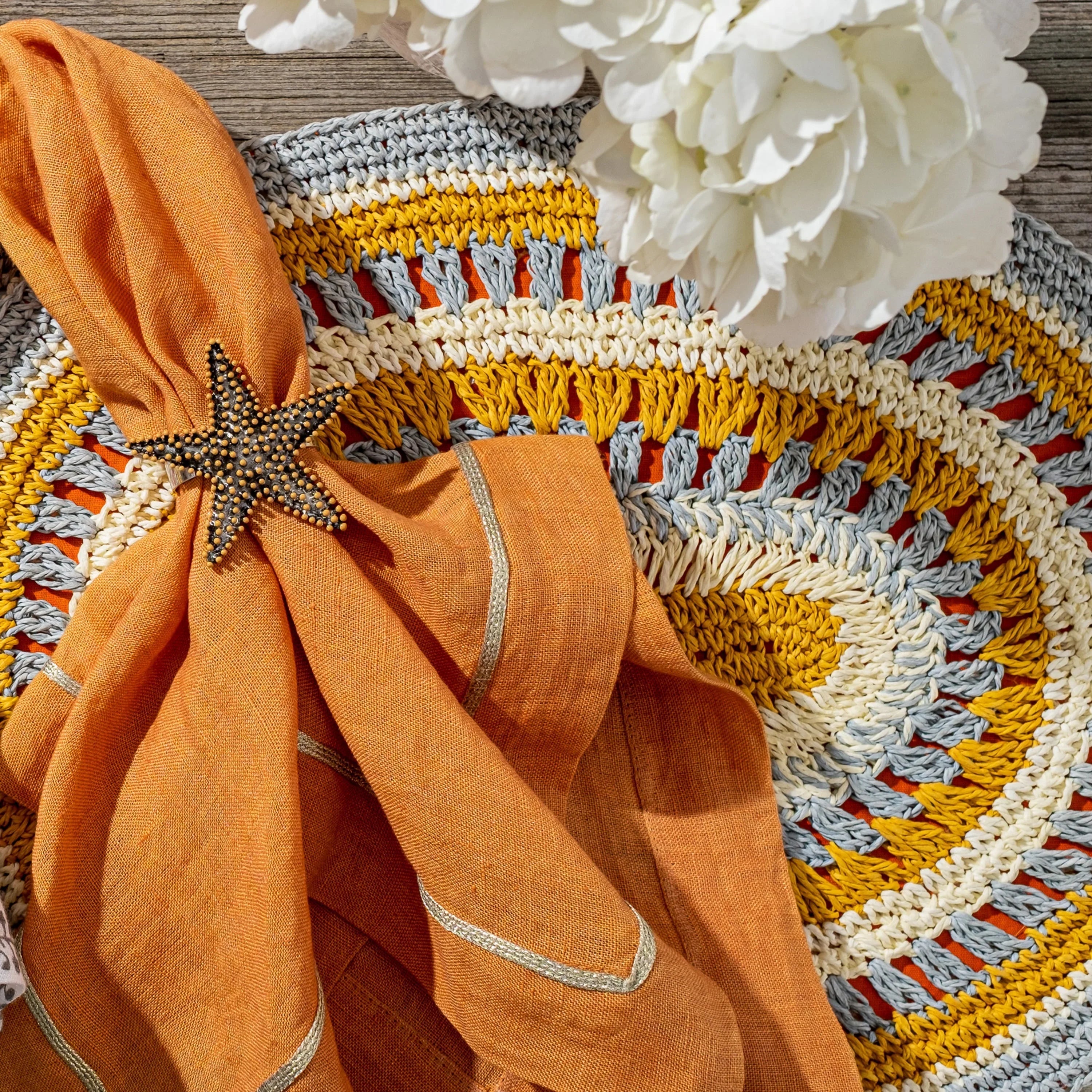 Nantucket starfish napkin rings, set of four - The Mayfair Hall
