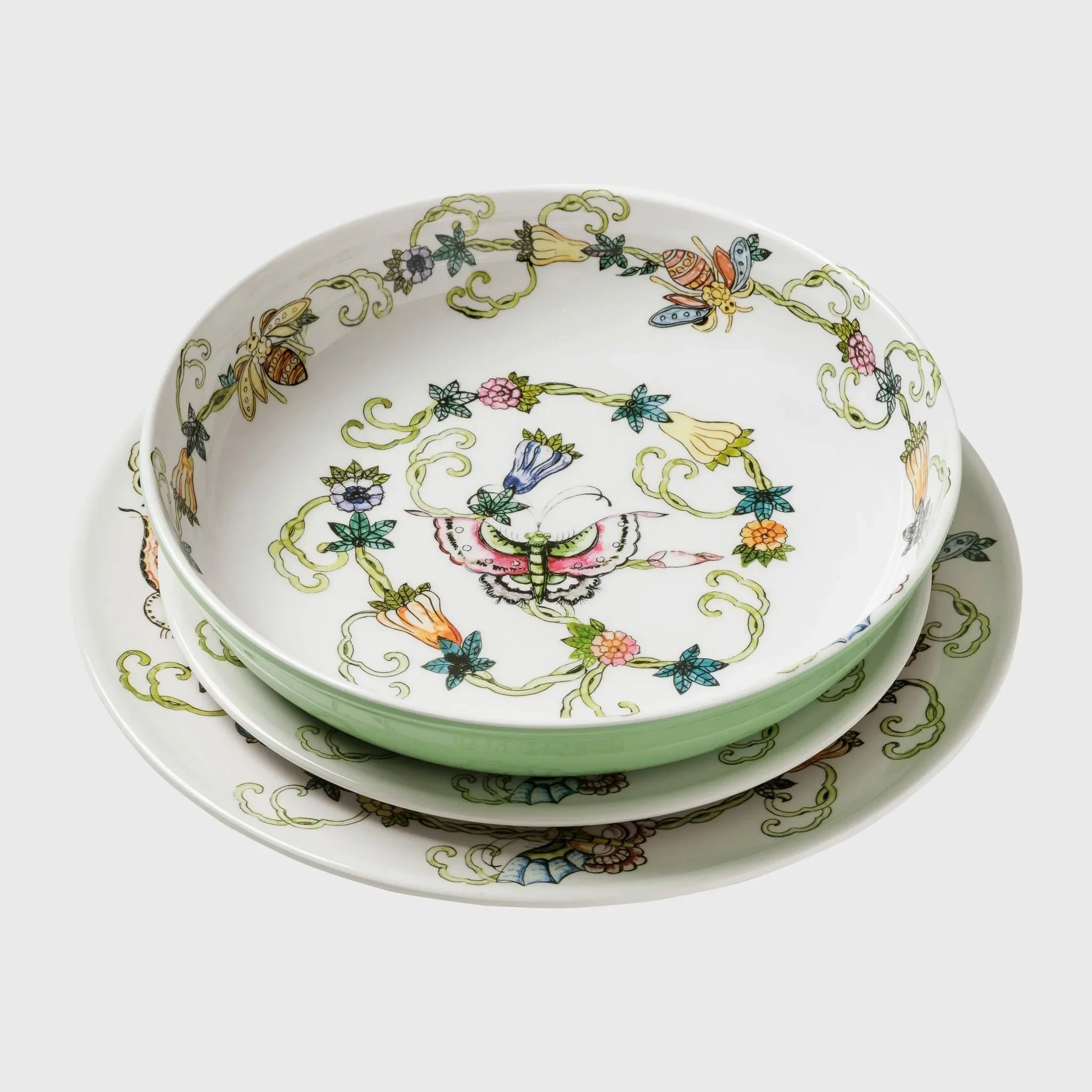 Butterfly and bees salad plates, set of four - The Mayfair Hall
