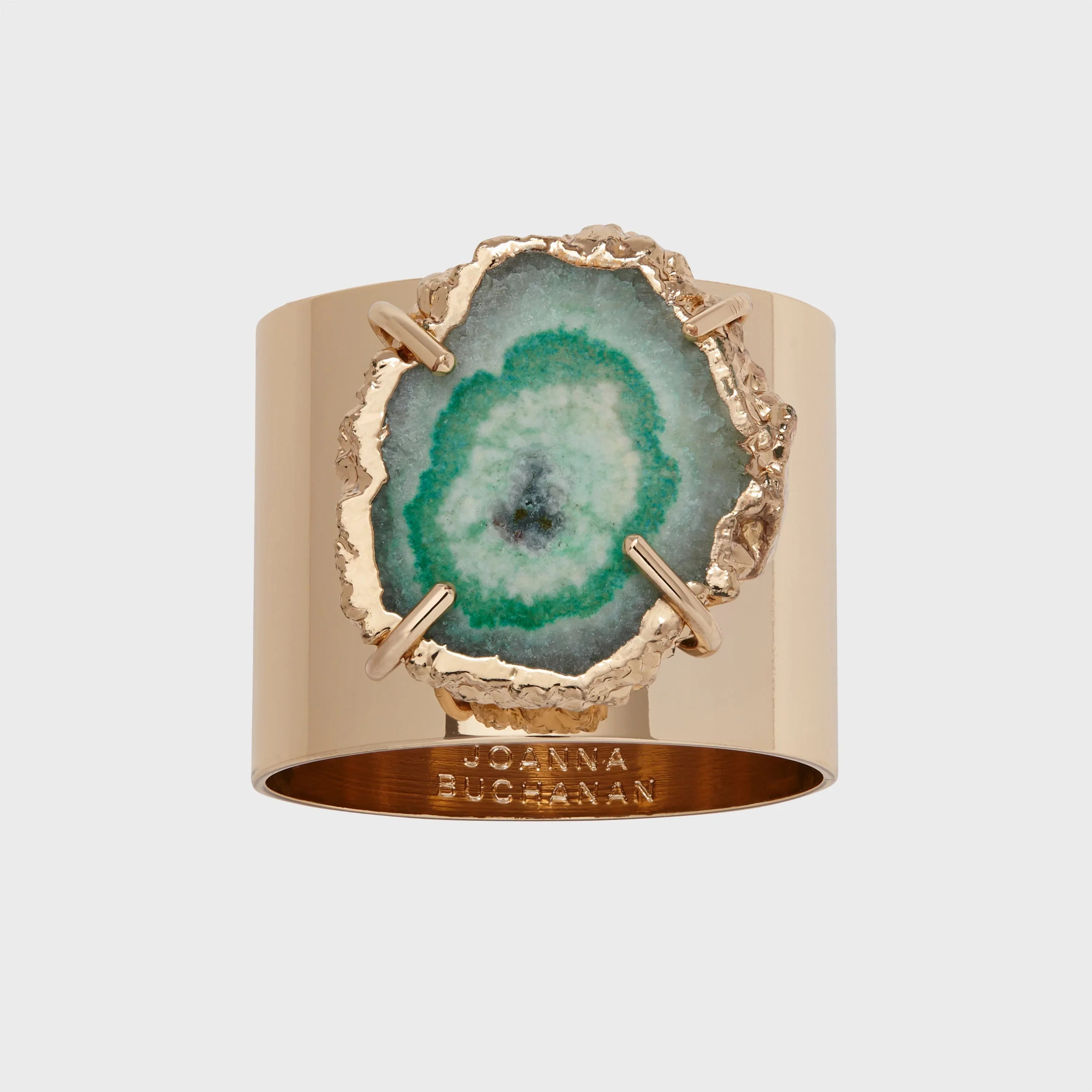 Crystal quartz napkin rings, seafoam, set of two - The Mayfair Hall