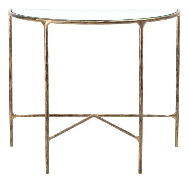 Jessa Brass Forged Metal Console Table - The Mayfair Hall