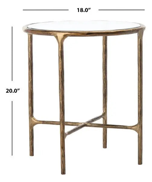 Jessa Brass Forged Metal Round End Table - The Mayfair Hall