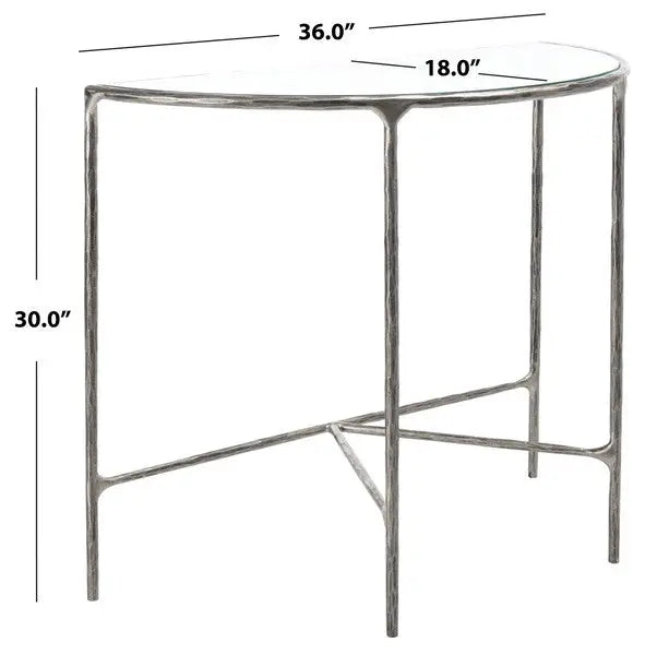 Jessa Silver Forged Metal Console Table - The Mayfair Hall