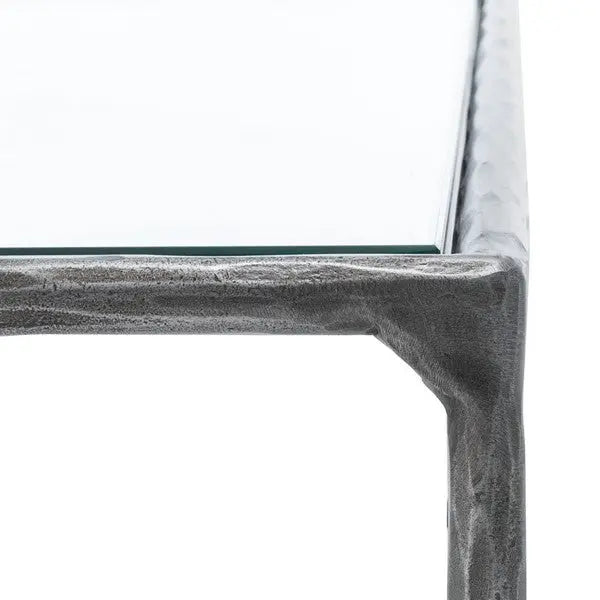 Jessa Silver Rectangle Metal Coffee Table - The Mayfair Hall