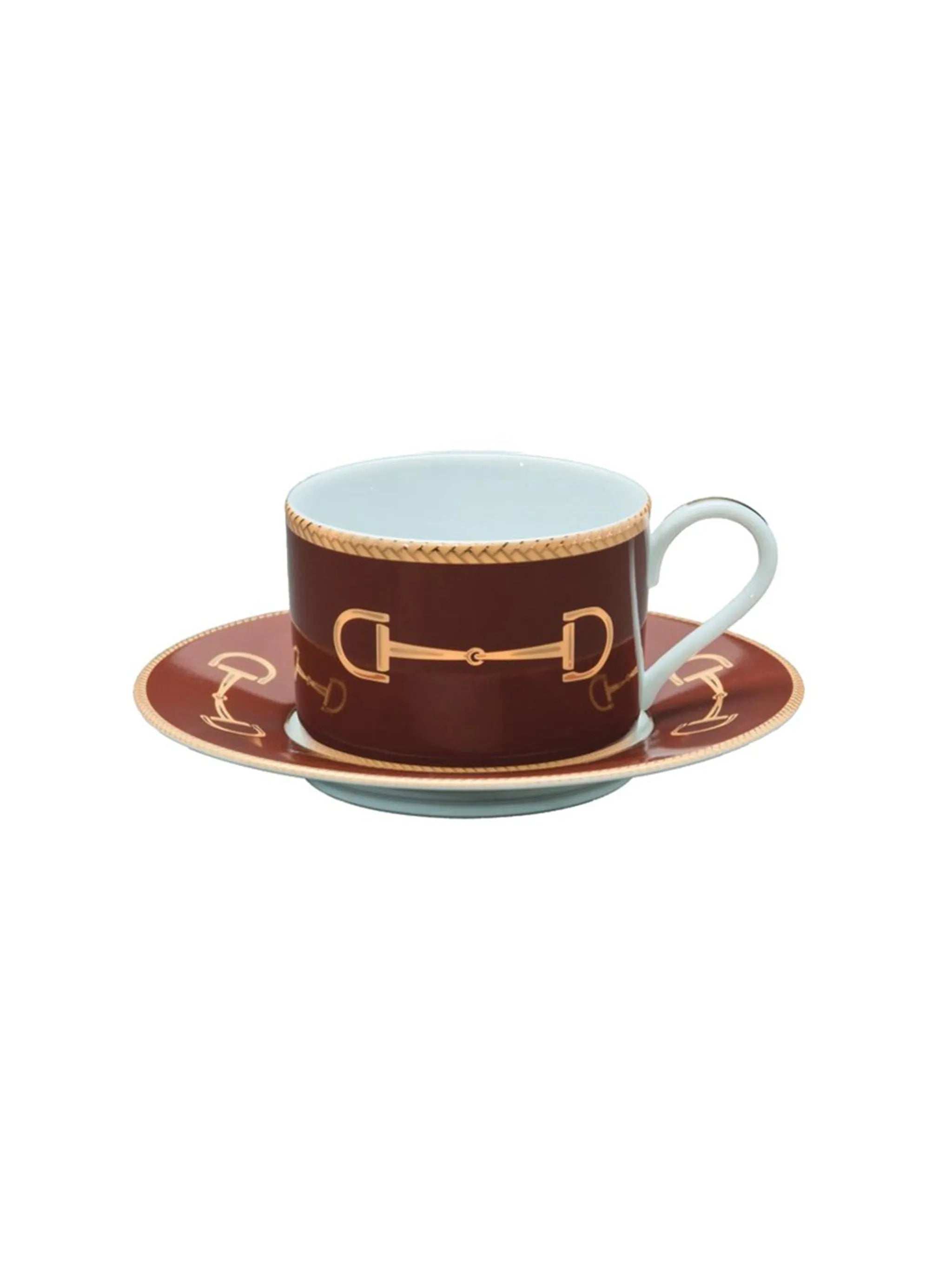 Julie Wear Cheval Brown Chestnut Cup and Saucer