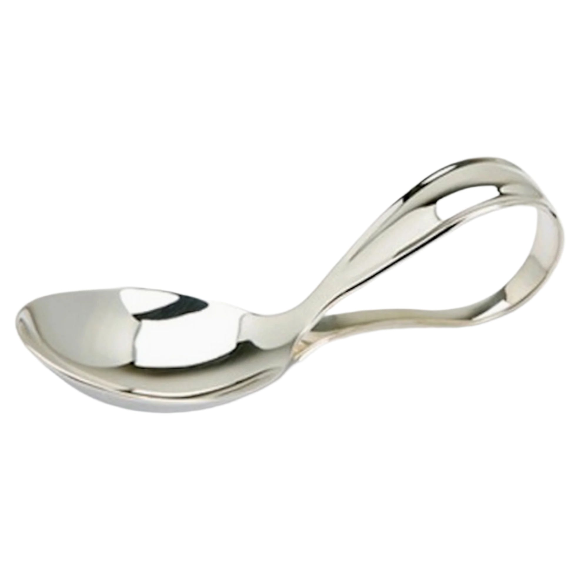 Bent Curved Sterling Silver Baby Spoon by Krysaliis
