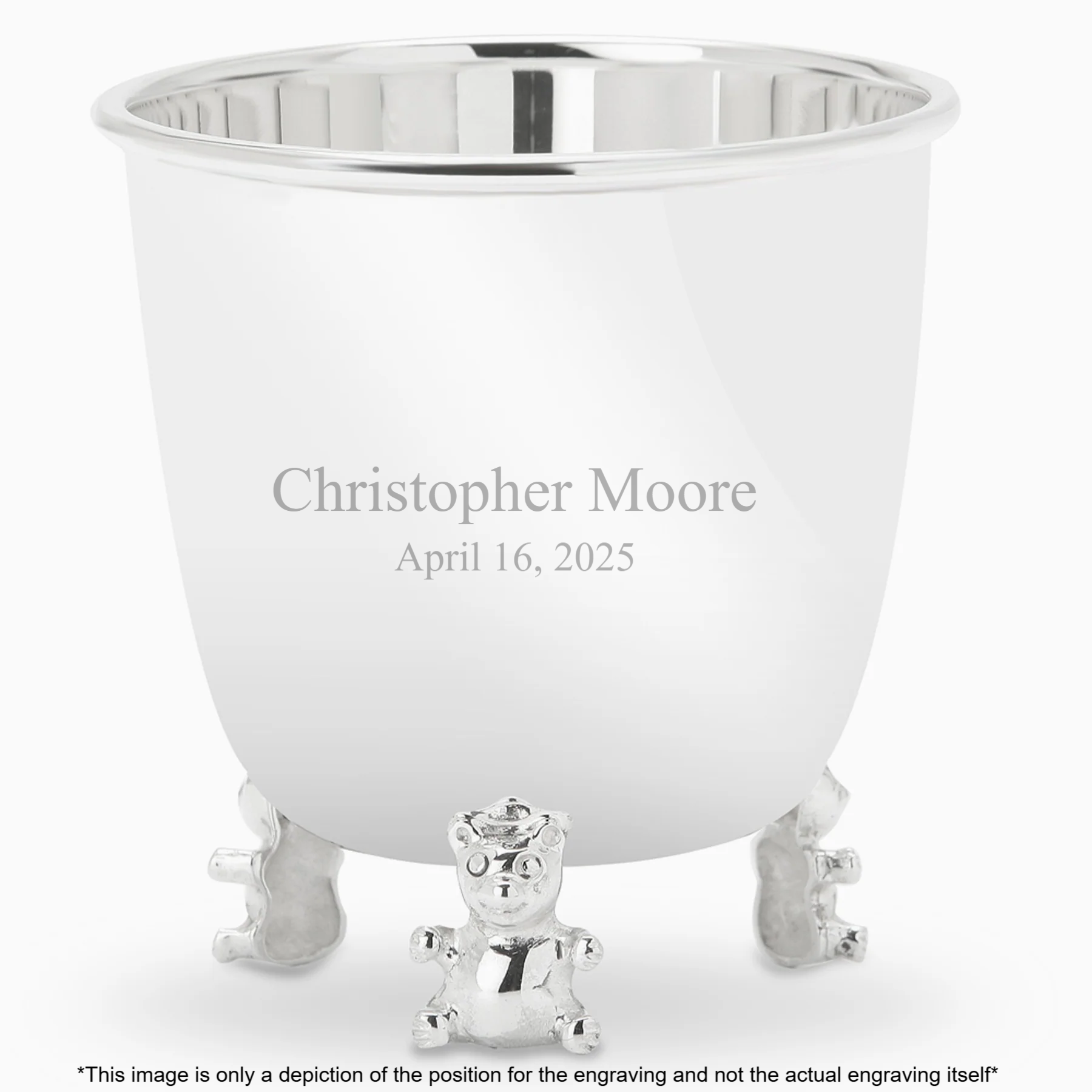 Krysaliis Sterling Silver Baby Cup - Teddy