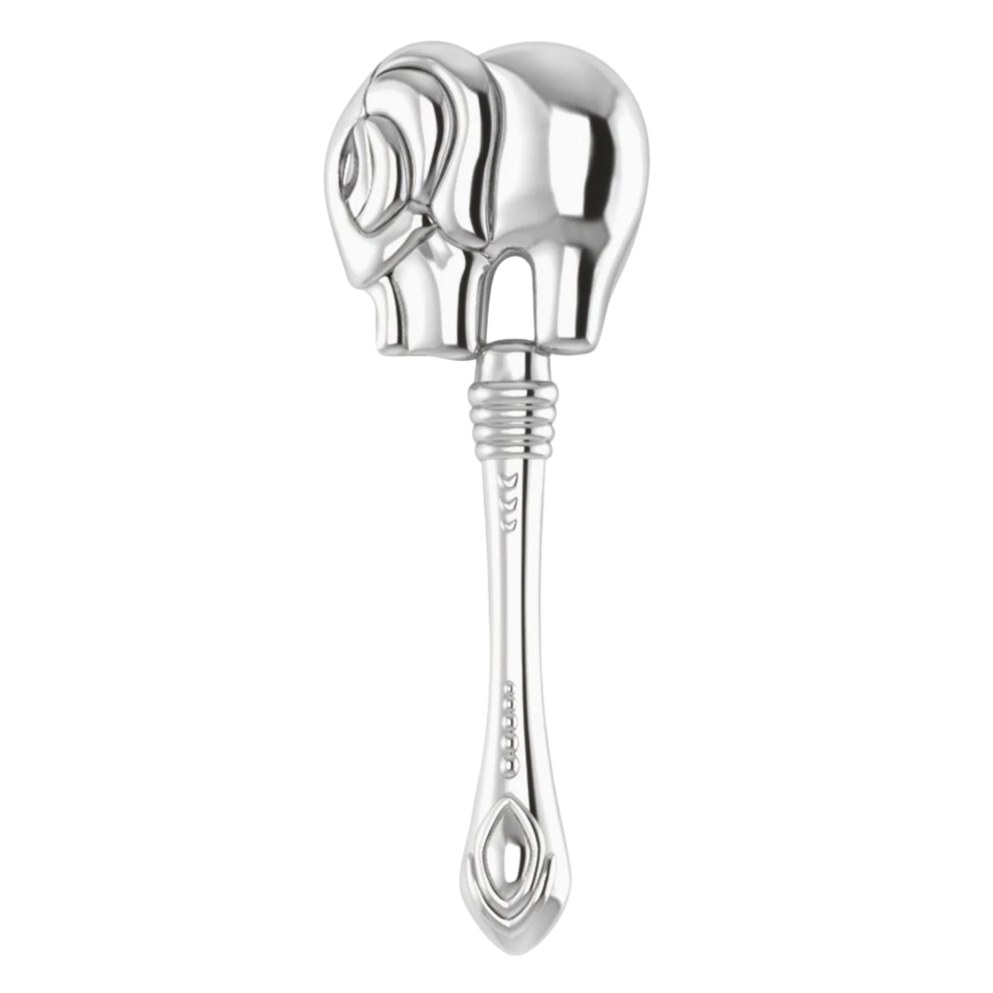 Krysaliis Sterling Silver Baby Rattle - Elephant