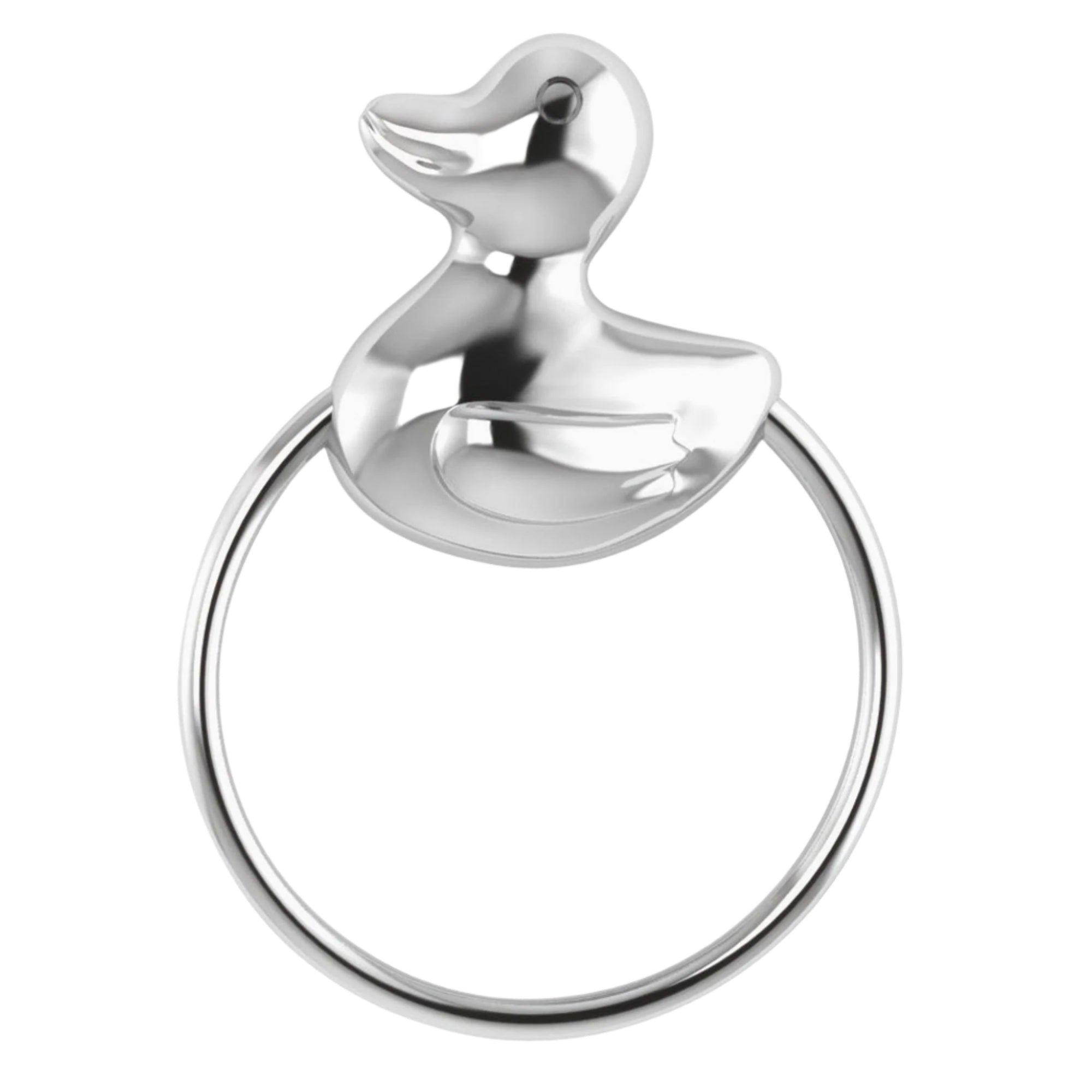 Krysaliis Sterling Silver Baby Rattle - Duck Ring