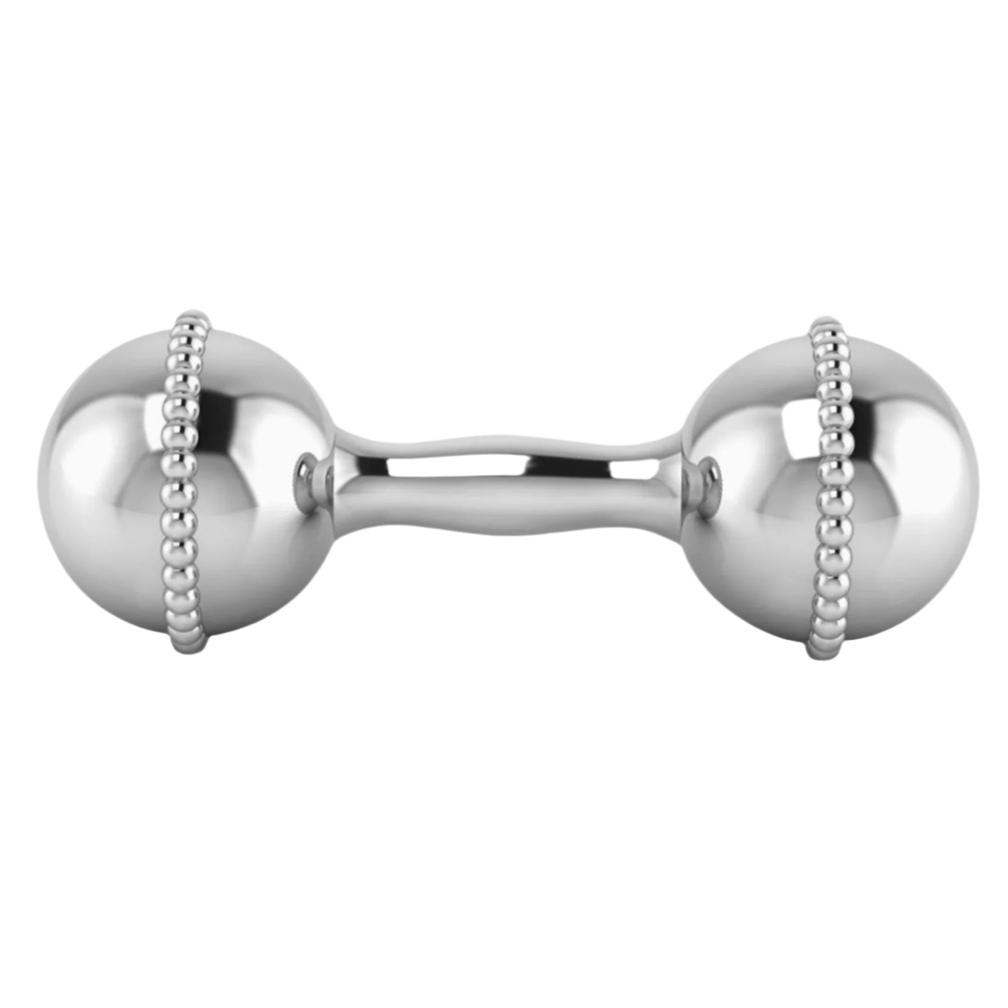 Krysaliis Sterling Silver Dumbbell Rattle - Mini Beaded