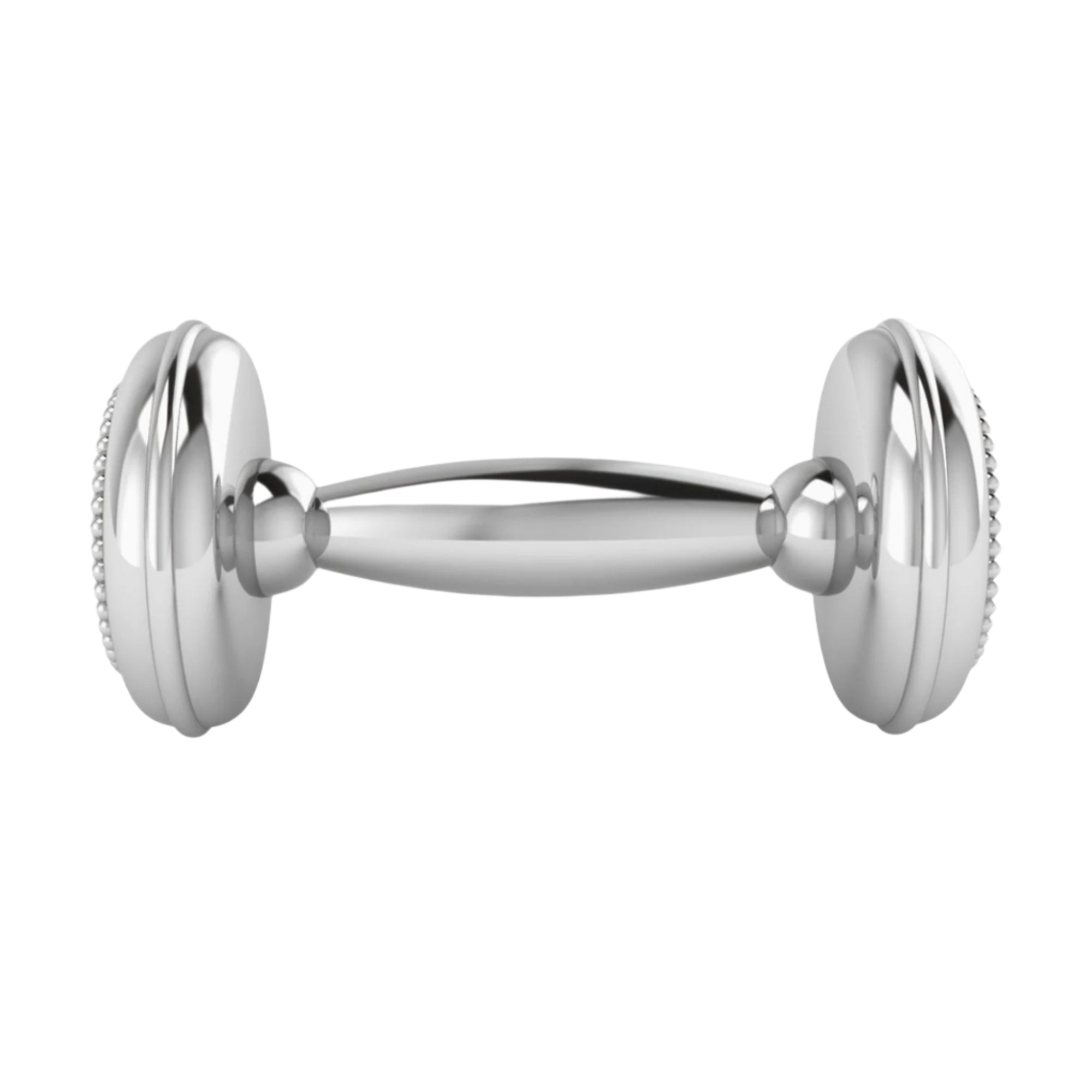 Krysaliis Sterling Silver Dumbbell Rattle -  Beaded