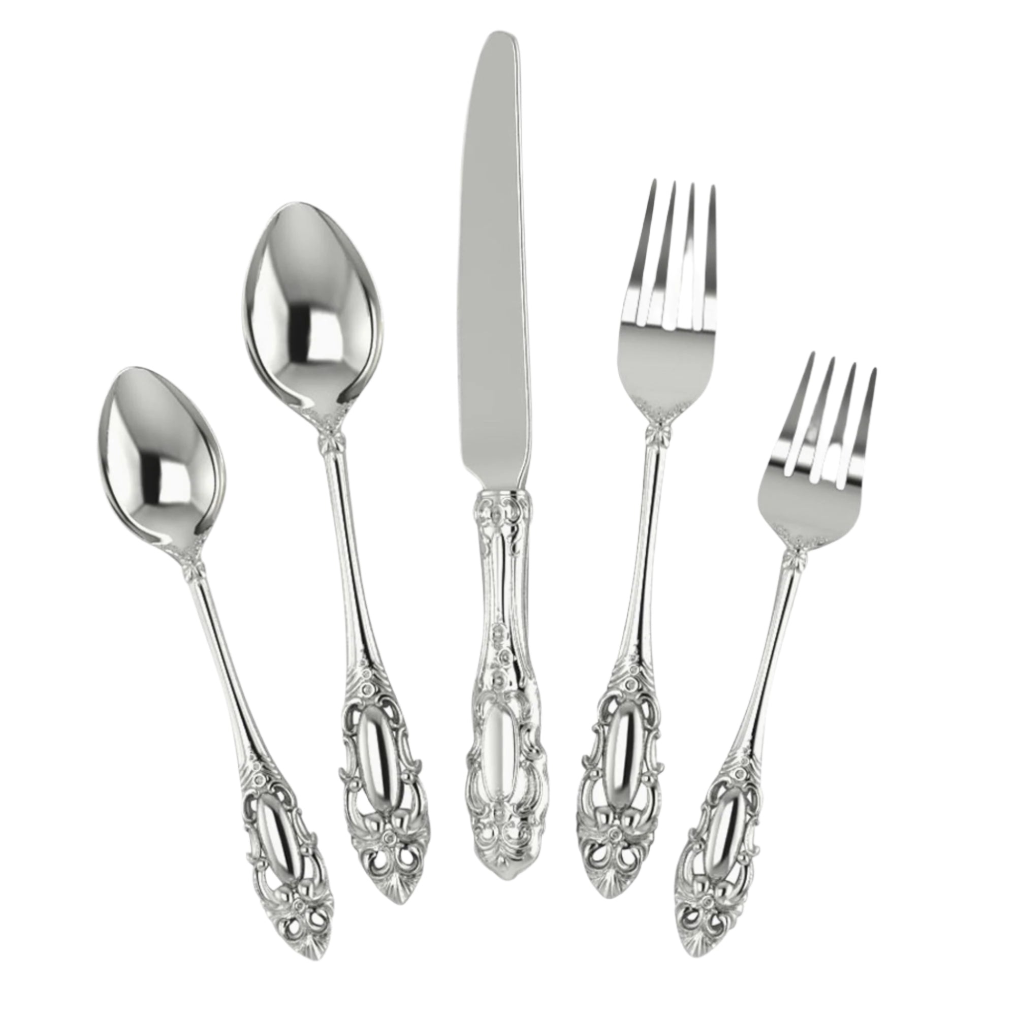 Victorian 5-piece Silver Plate Flatware Set by Krysaliis