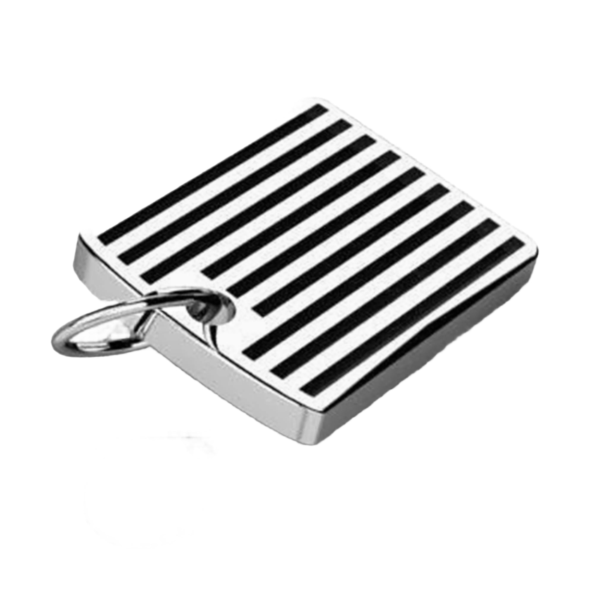Krysaliis Sterling Silver Rectangle Enamel Keyring
