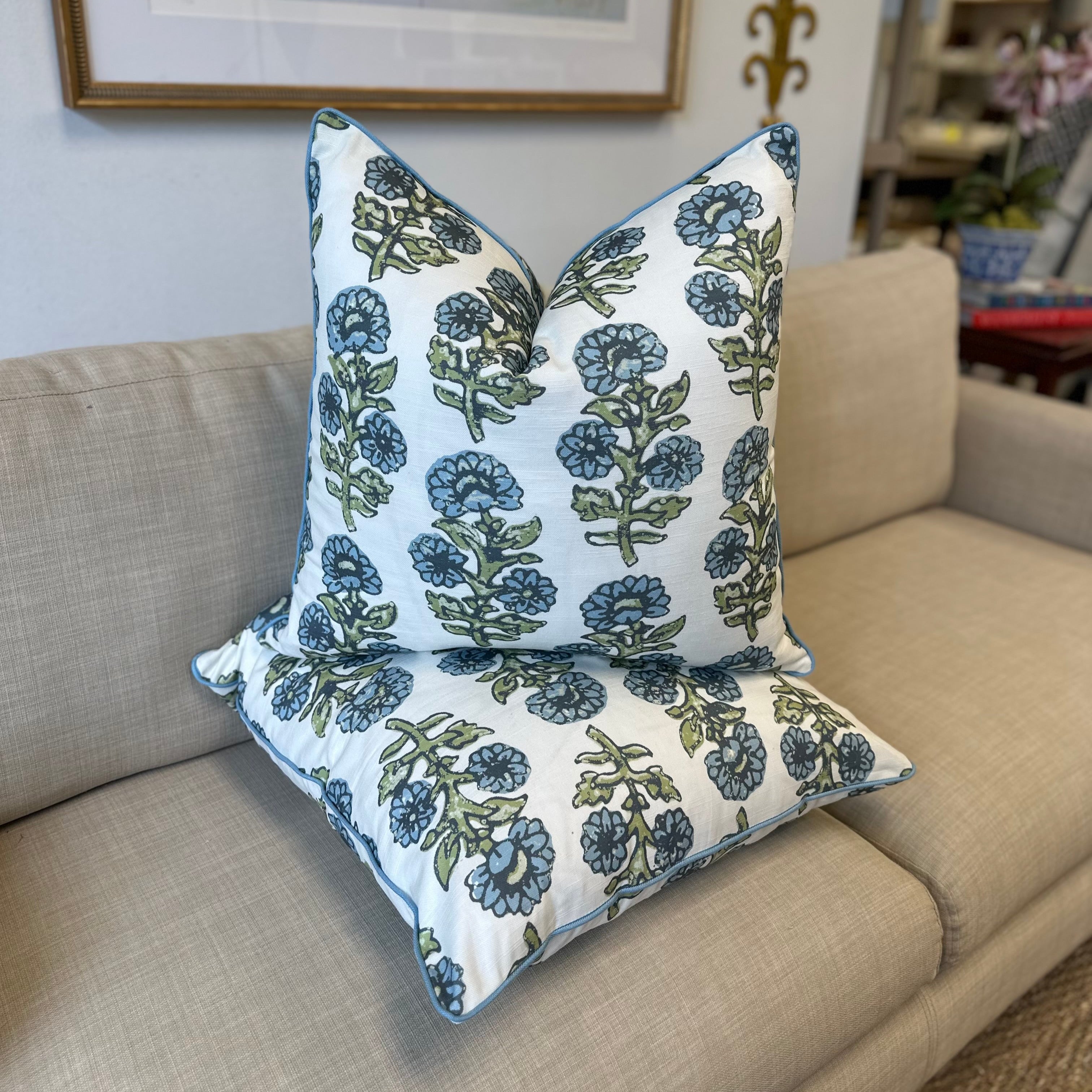 Kathryn Pillow Cover in Rain