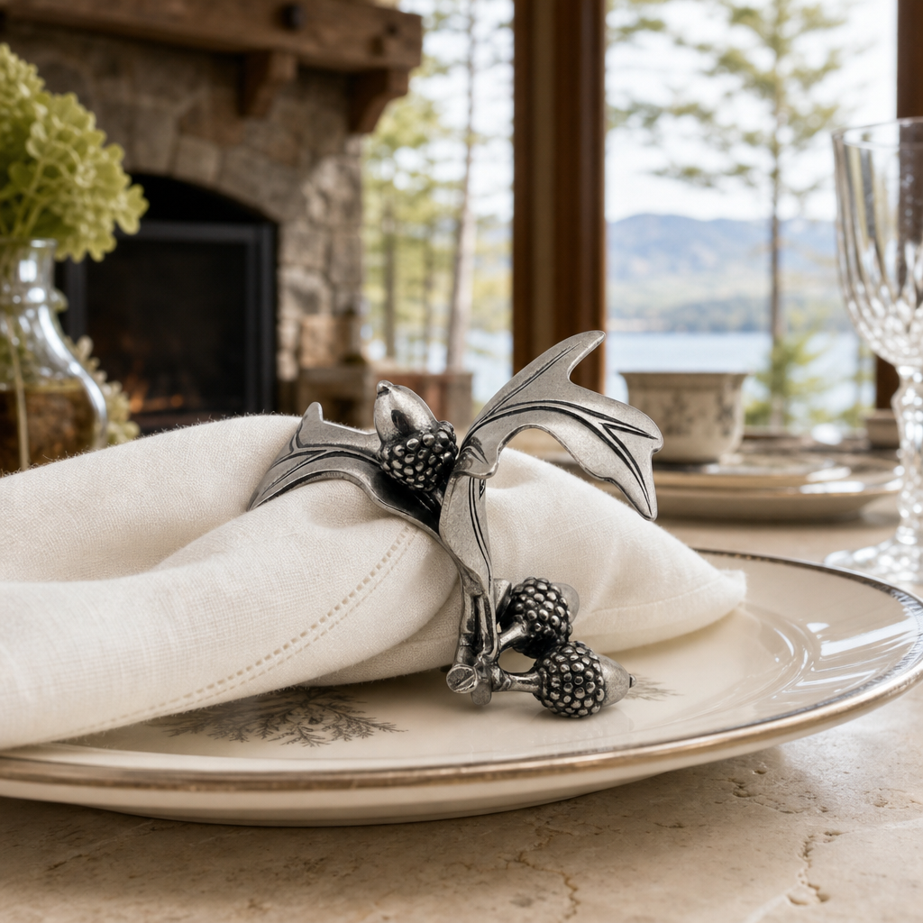Pewter Acorn & Oak Leaf Napkin Ring