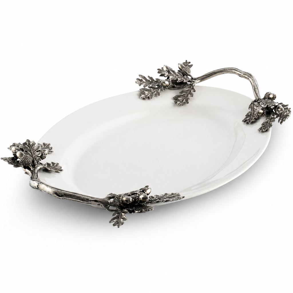 Acorn Oak & Leaf  Stoneware Tray - Small