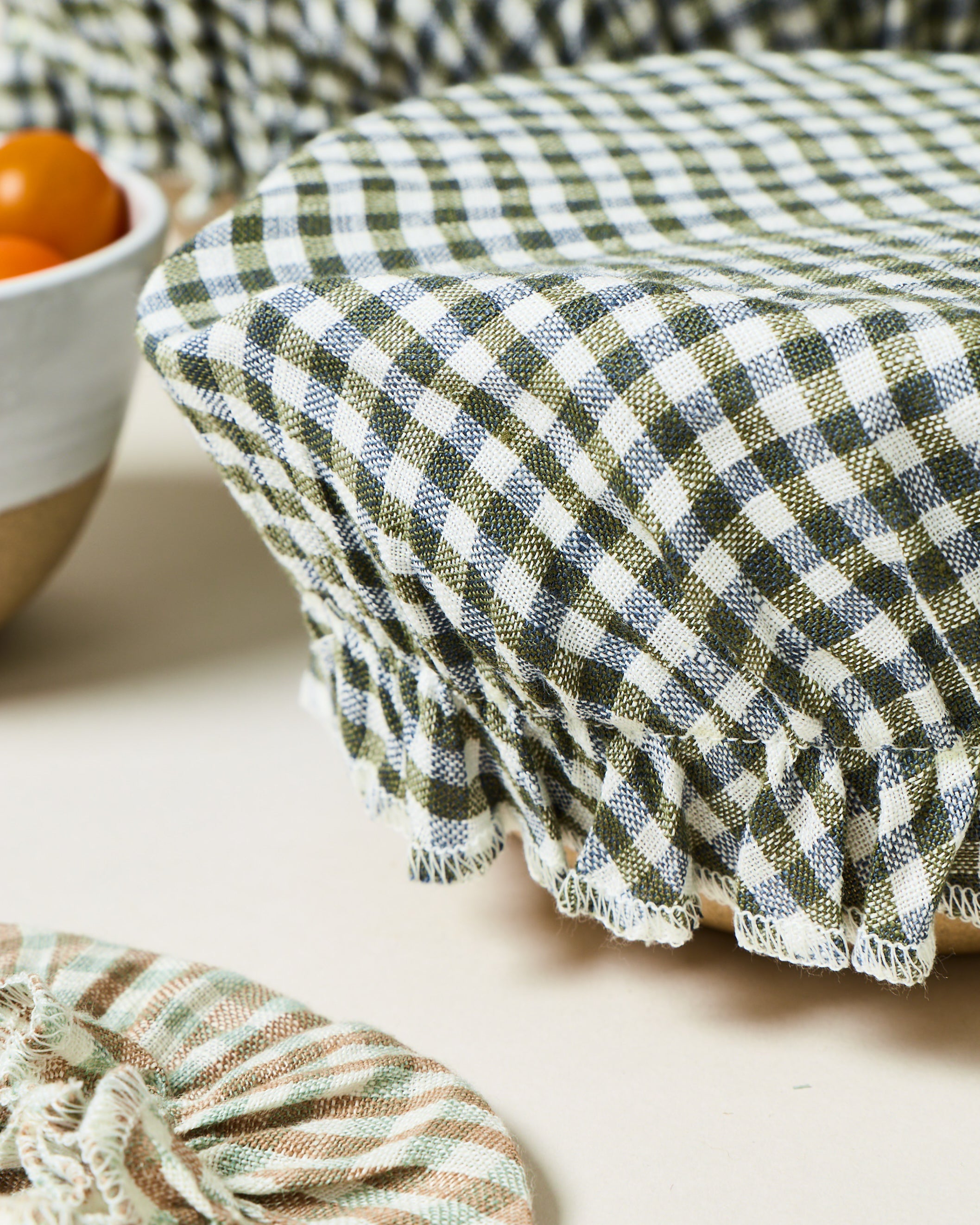 Farmhouse Gingham Bowl Cover Set