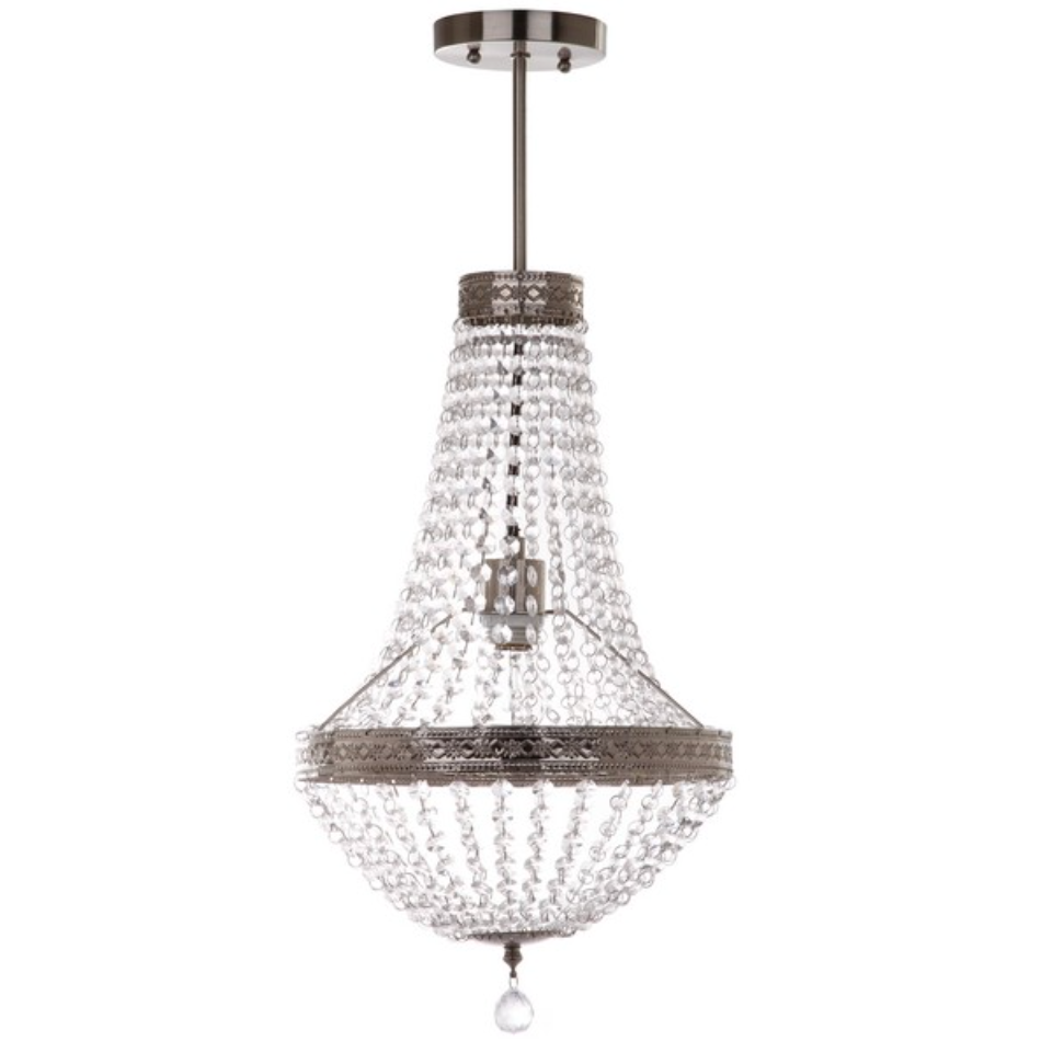 Shirley Pendant Lighting in Nickel with Beaded Acrylic Shade