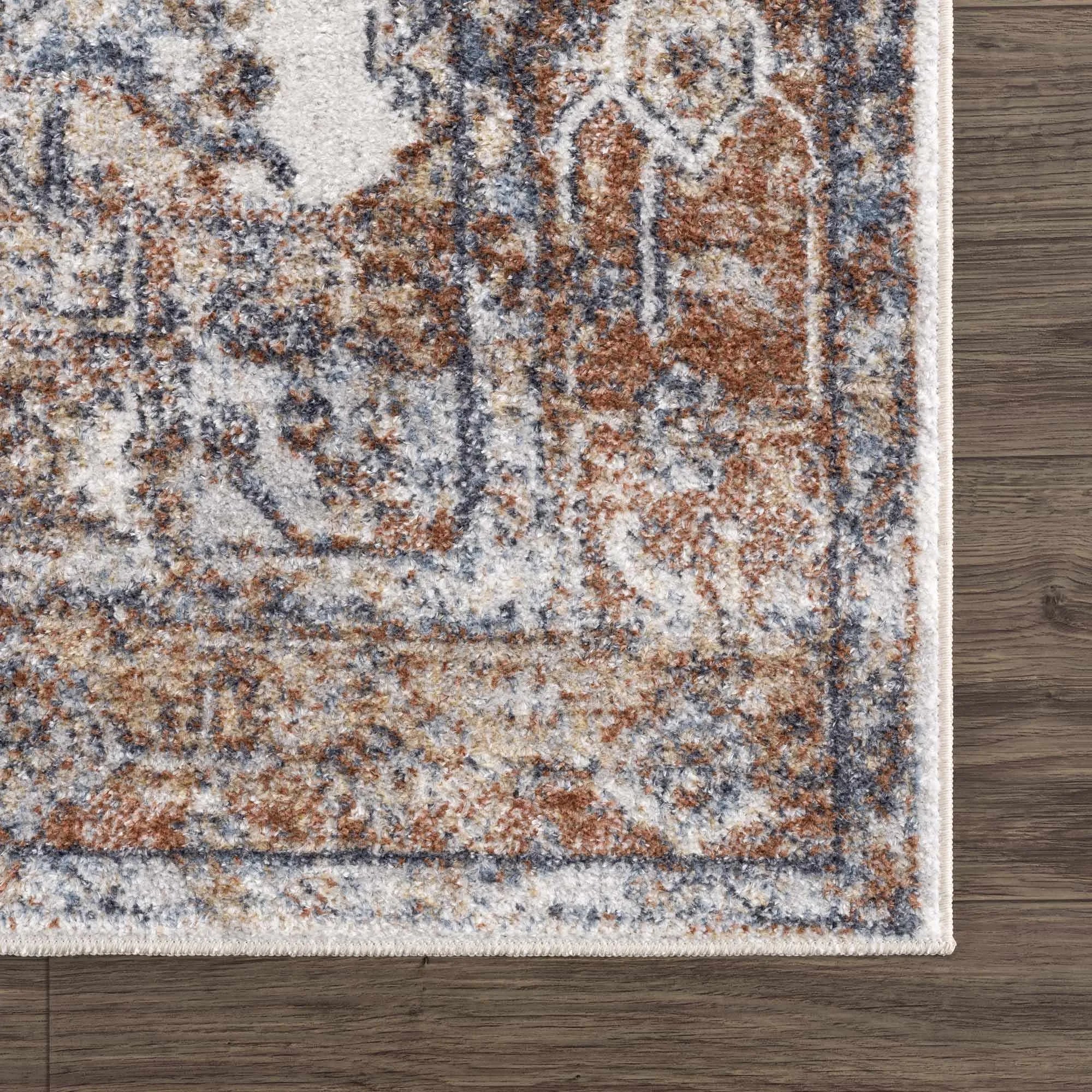 Hera Polyester Rug in Rust