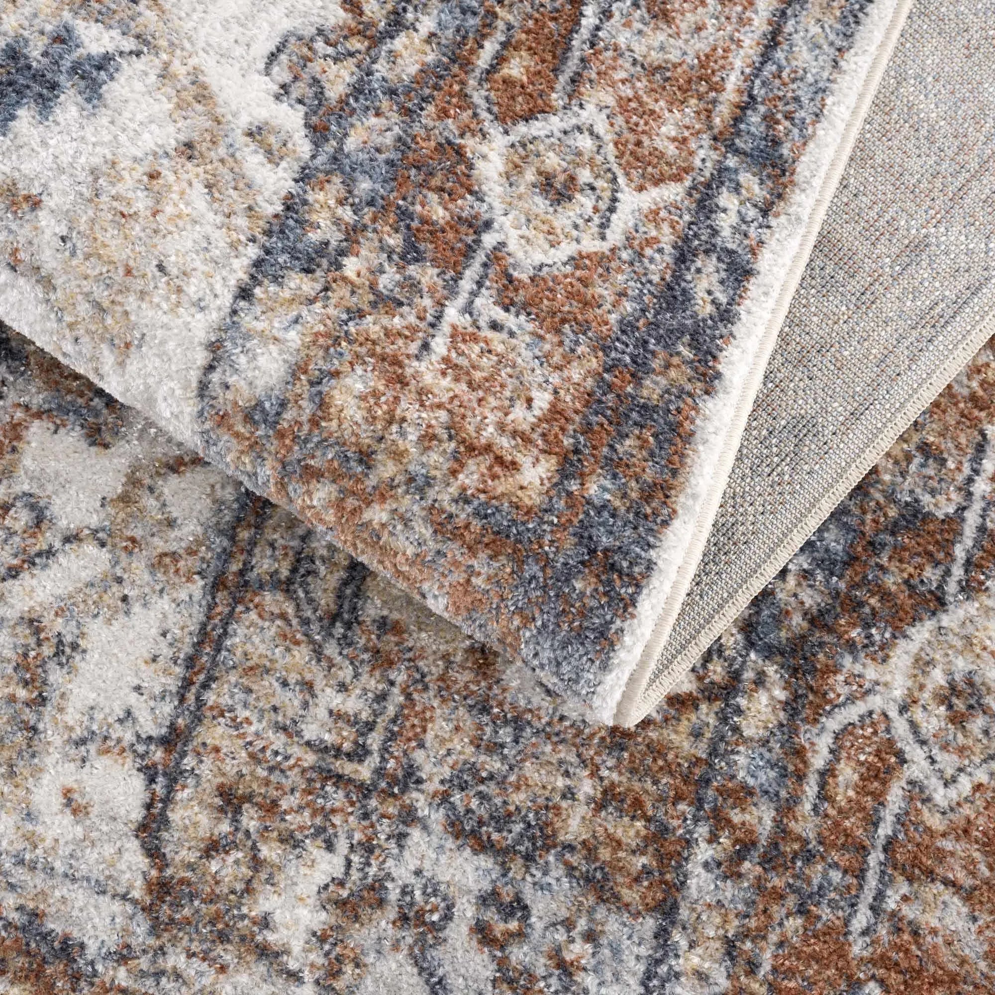 Hera Polyester Rug in Rust