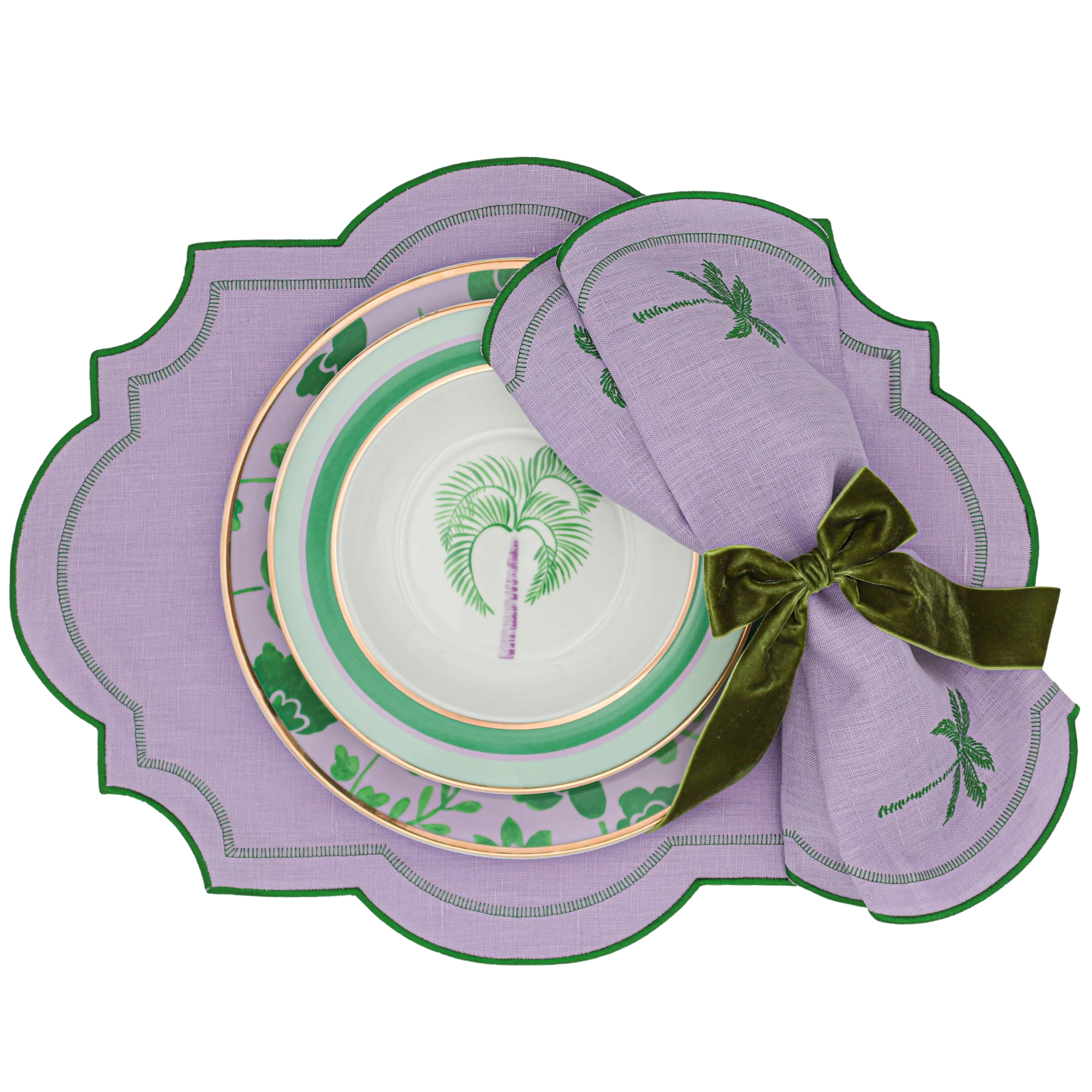 Large Forest Green Velvet Napkin Bow Tie - Set of 6