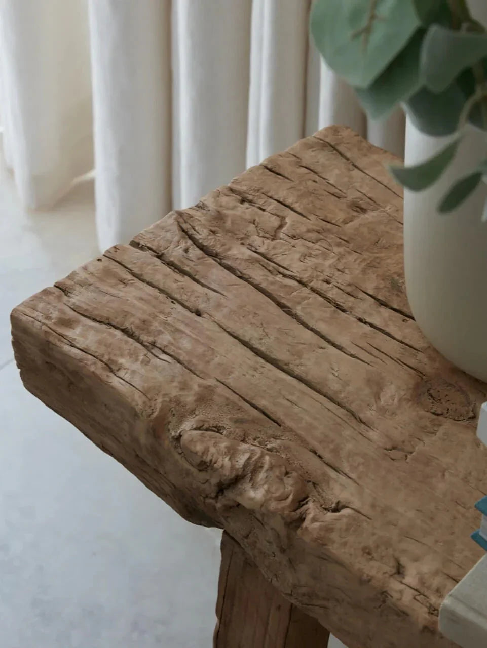 Large Elm Wood Bench - The Mayfair Hall