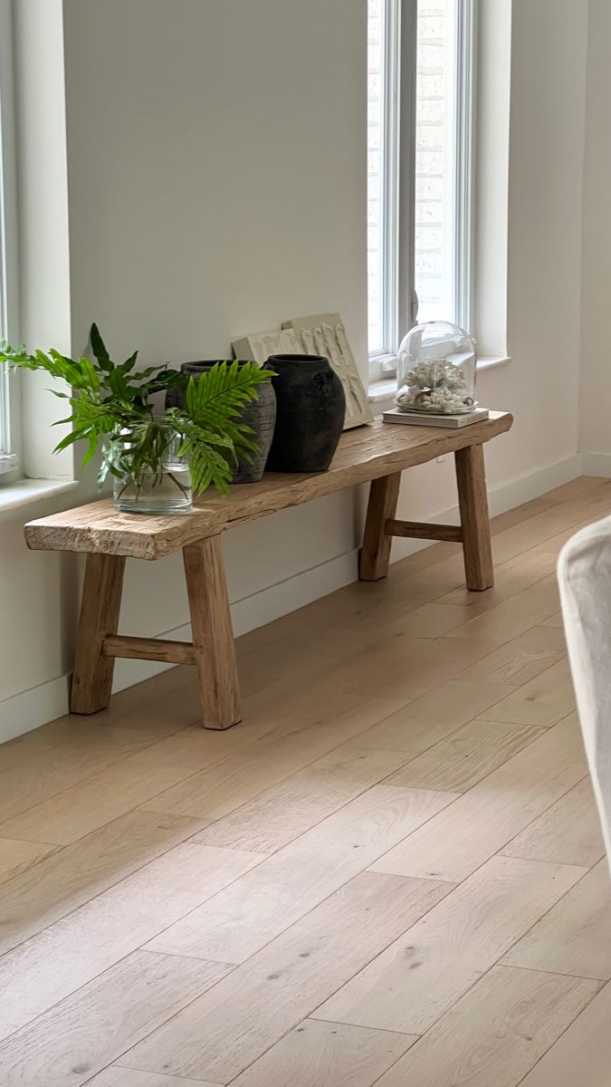 Large Elm Wood Bench