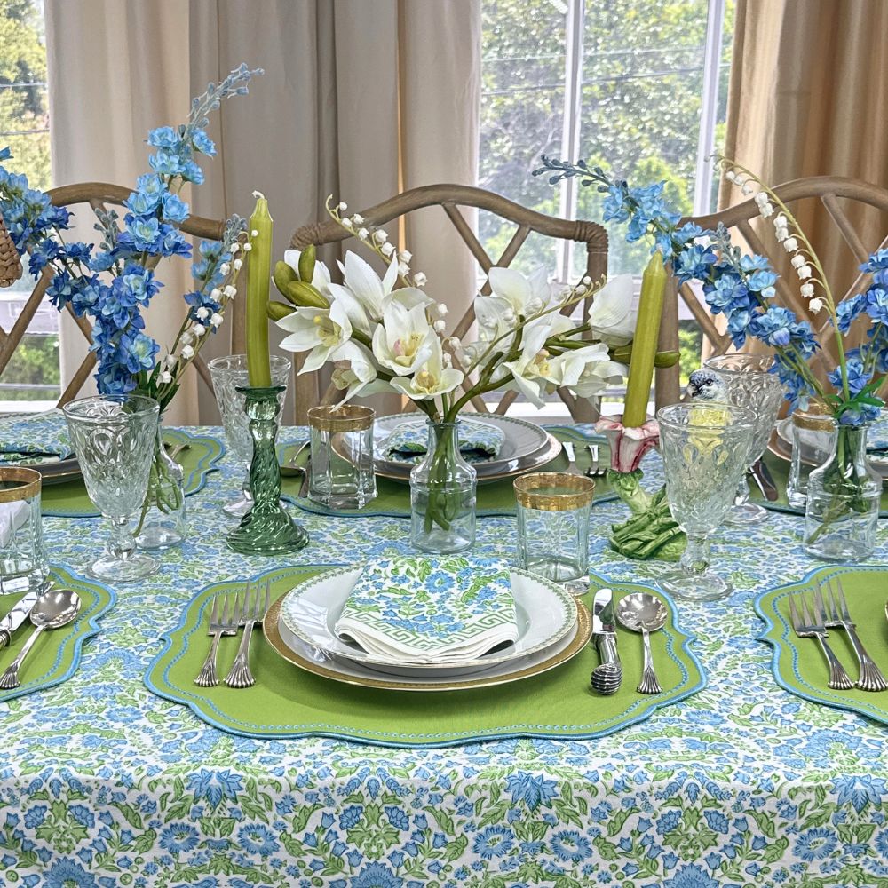 Larkspur & Bramble: Blue & Green - Tablecloth
