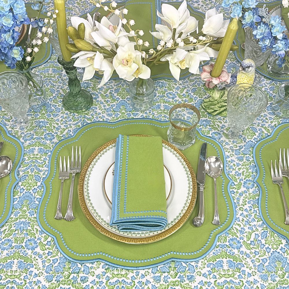 Larkspur & Bramble: Blue & Green - Tablecloth