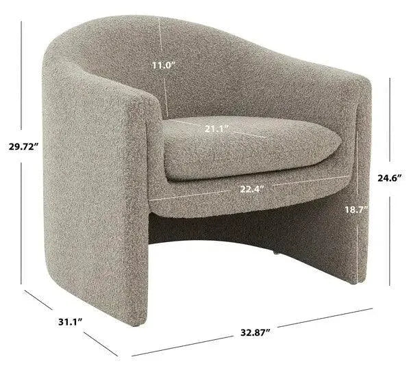 Safavieh Laylette Light Grey Boucle Accent Chair