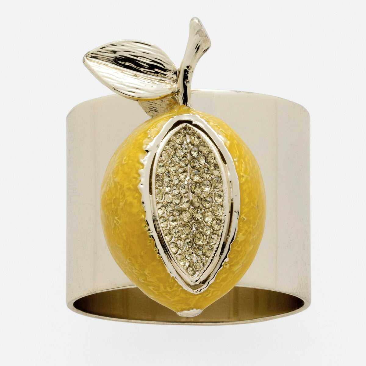 Lemon Napkin Rings — single lemon napkin ring on a plain background.