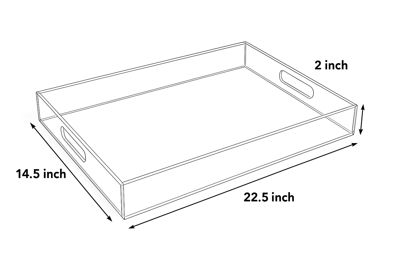 BLOSSOM FANTASIA Ivory 22.5X14.5 ACRYLIC TRAY