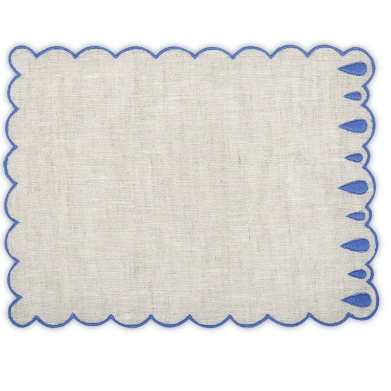 Los Encajeros Drops Embroidered Linen Cocktail Napkin (Set of 4) - The Mayfair Hall