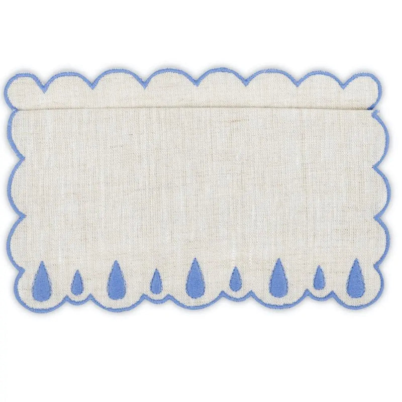 Los Encajeros Drops Embroidered Linen Cocktail Napkin (Set of 4) - The Mayfair Hall