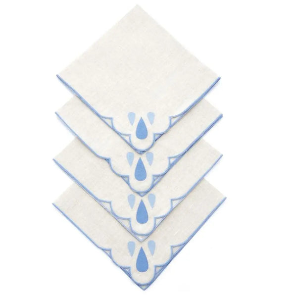 Los Encajeros Drops Embroidered Linen Dinner Napkin (Set of 4) - The Mayfair Hall