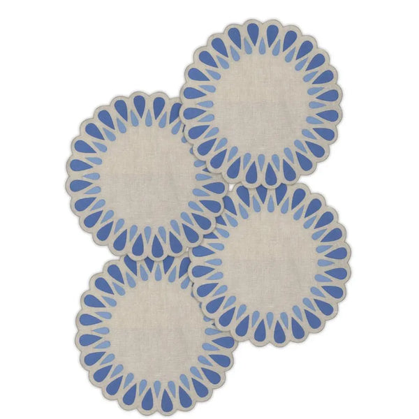 Los Encajeros Drops Embroidered Linen Placemat (Set of 4) - The Mayfair Hall