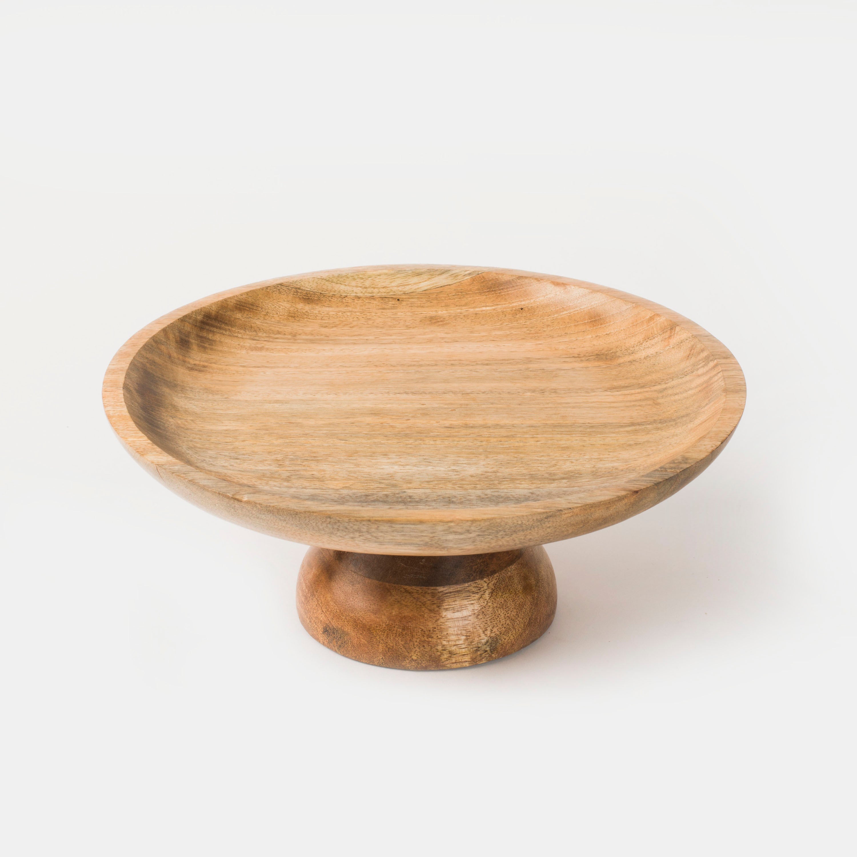 Sienna 12 Inch Mango Wood Pedestal Bowl
