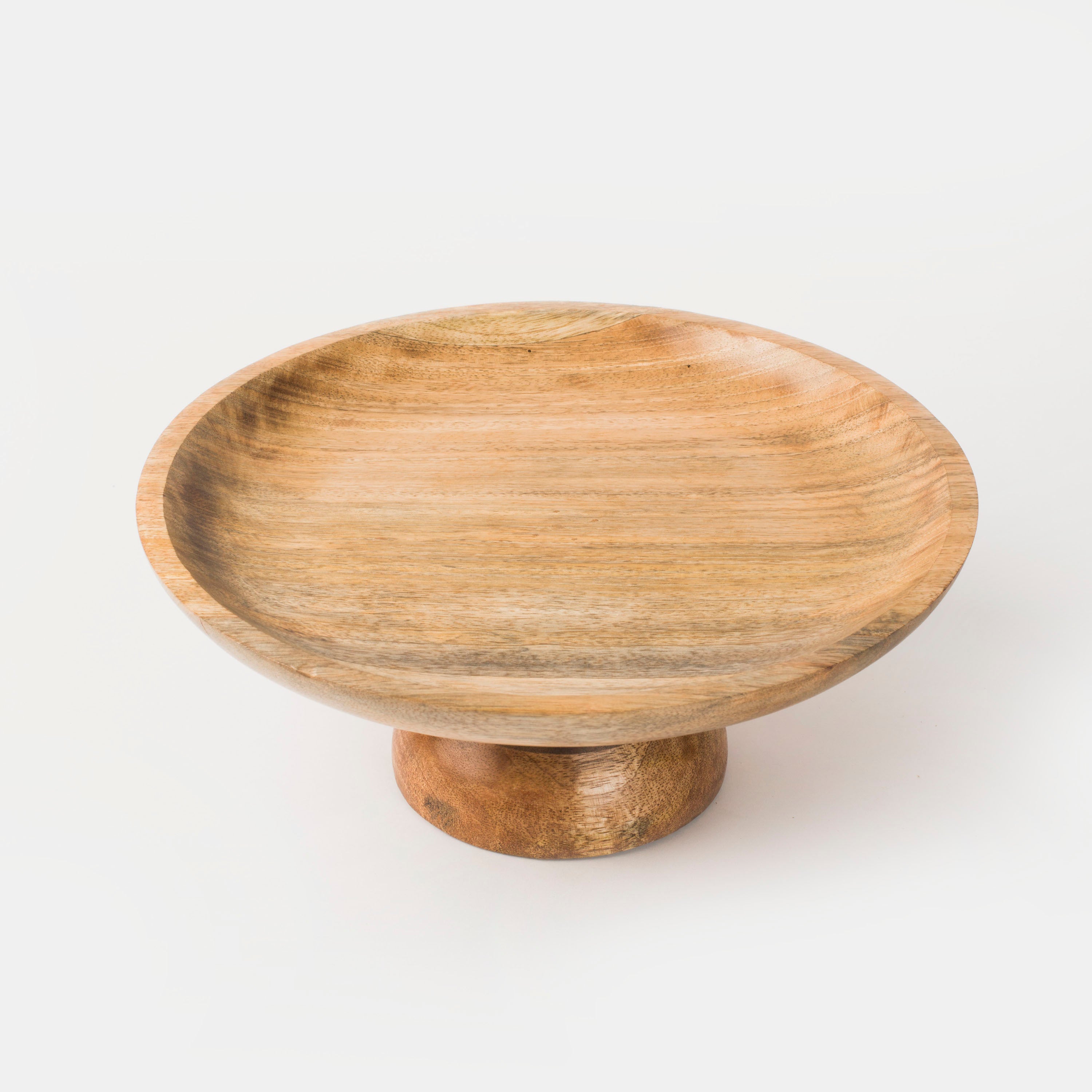 Sienna 12 Inch Mango Wood Pedestal Bowl