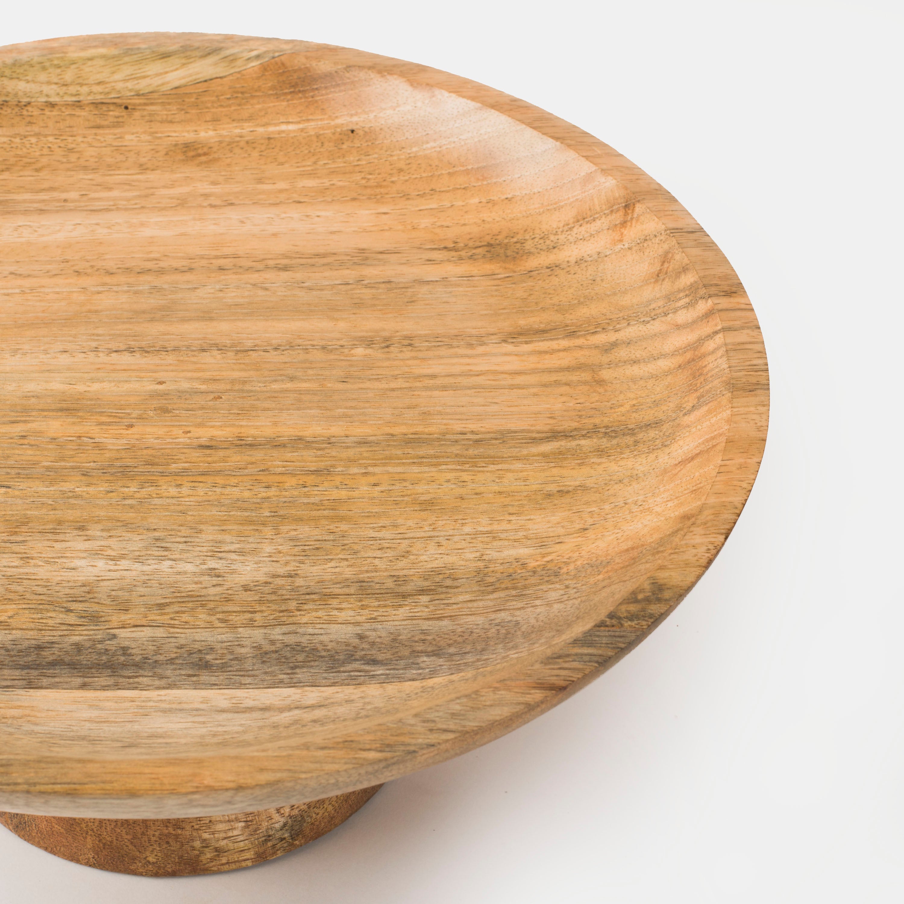 Sienna 12 Inch Mango Wood Pedestal Bowl