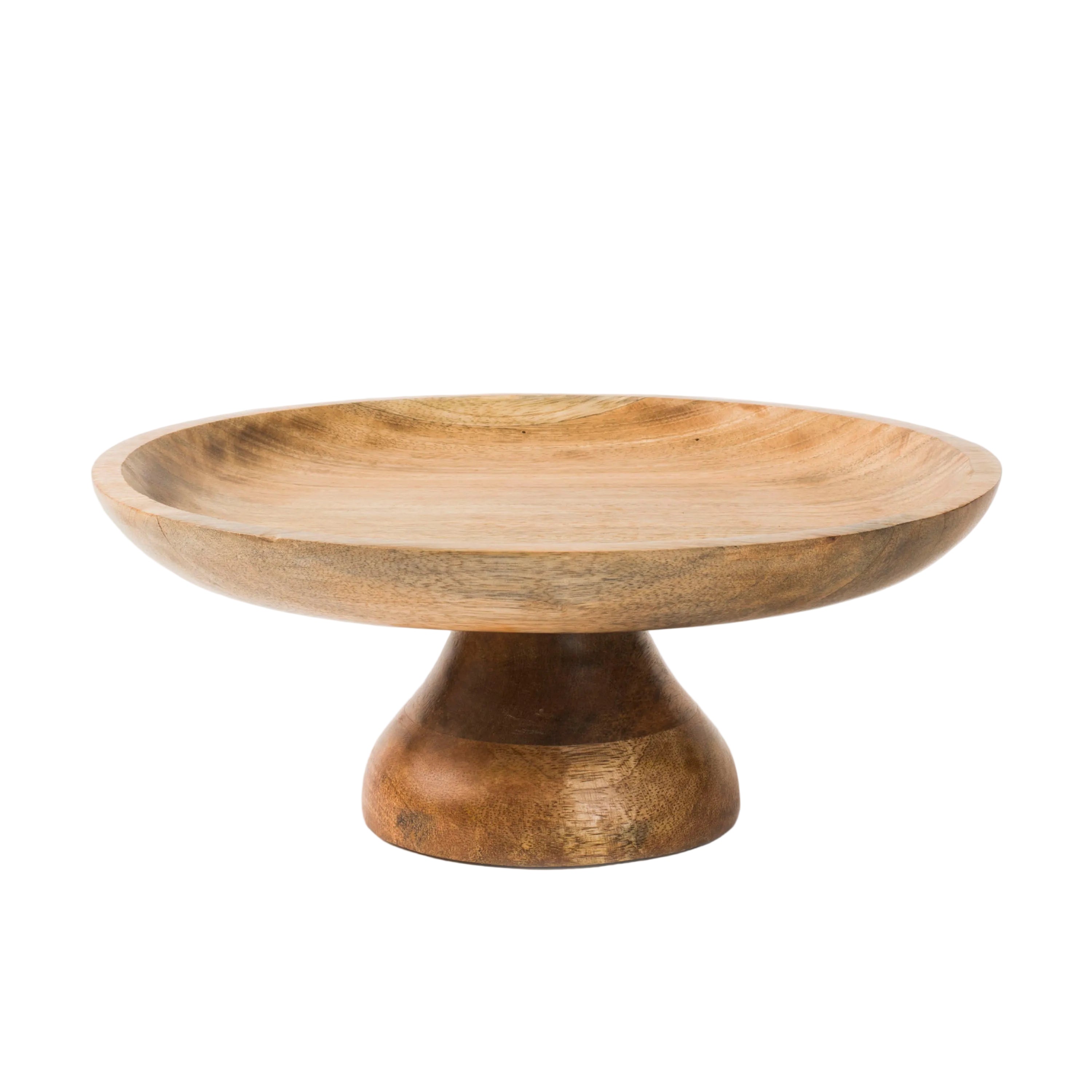 Sienna 12 Inch Mango Wood Pedestal Bowl