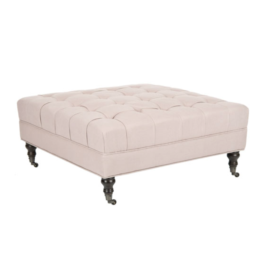 Clark Cocktail Tufted Ottoman in Taupe