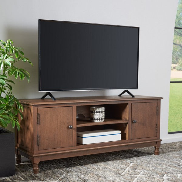 Ozark 2 Door & 1 Shelf Media Stand in Brown