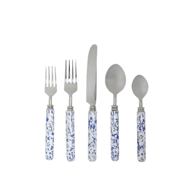 Blue Chinoiserie Five Piece Flatware Set - The Mayfair Hall